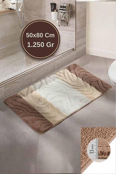 MODALİN Lüks Banyo Paspası Bali 50x80 cm - 11 mm Kalınlık, %100 Polipropilen,...