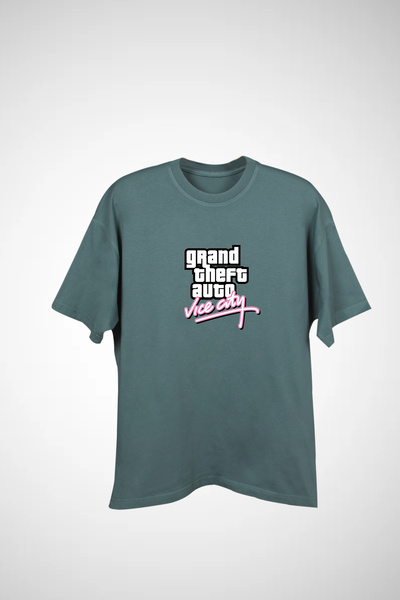 California ST 100% Cotton Gta Printed Men's Oversized T-Shirt