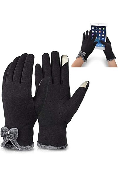 OEM AOAKY thin black gloves, soft for touchscreens for women, universal size,