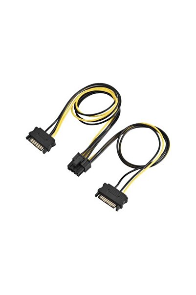 Koodmax Ekran Kartı Power Güç Kablosu 2 Sata To 8 Pin (6+2) Pci-Ex Ekran Kart...