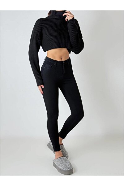Coral High Waist Skinny Pants 7847 Black