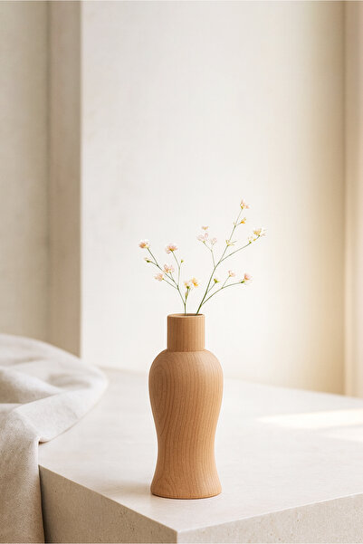 HOMİNG Minimalist Nordic Style Wooden Flower Pot Vase 15 cm