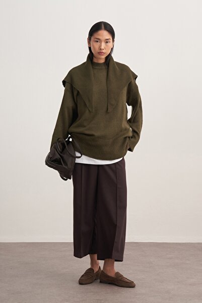 EBU Prive Women's Basic Knitwear Sweater Khaki