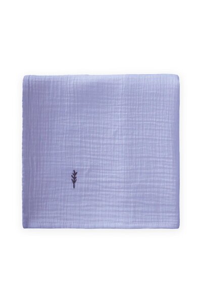Cigit Embroidered Muslin Blanket 90X100 cm K Blue
