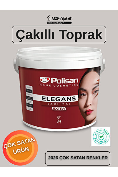 Polisan Elegans Extra Yarı Mat Küf Önleyici İç Cephe Boyası Çakıllı Toprak