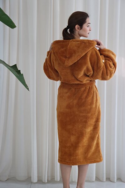 CAKKATEX Wellsoft Plush Extra Soft Hooded Long Dressing Gown with Pocket Detail