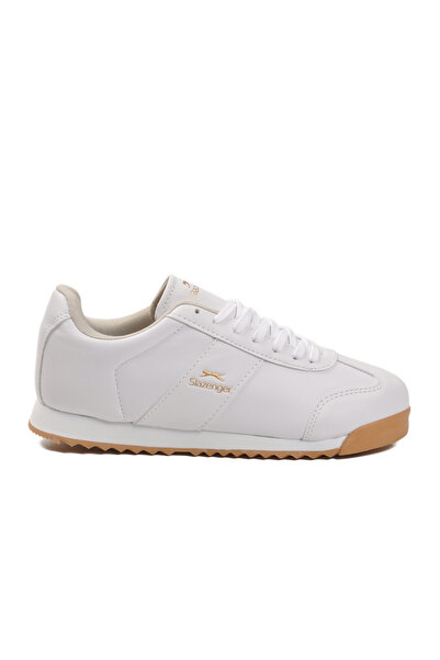 Slazenger White Lace-Up Non-Slip Sole Men's Sneaker Band m