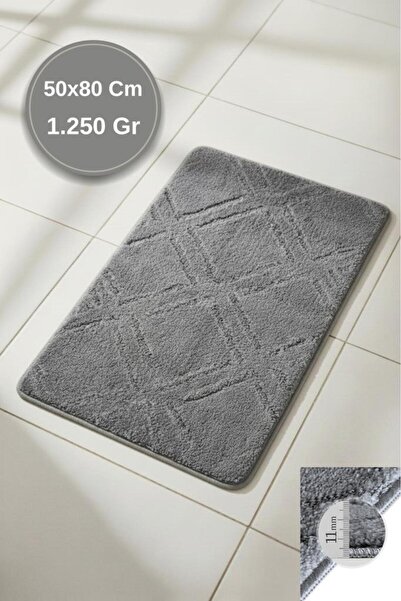 MODALİN Lüks Kaymaz Taban 50x80 cm Banyo Halısı/Paspası Wb - 11 mm Kalın %100...
