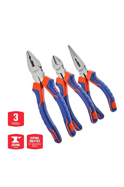 Workpro WP201007 200MM/160MM Profesyonel 3’lü Pense Seti