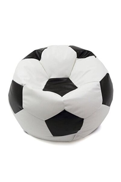 OEM Mondo Ball pouf armchair, imitation leather, white + black, D74 cm