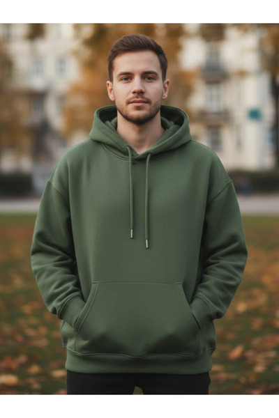 Eritqaa سويت شيرت للجنسين قصة فضفاضة بغطاء رأس من القطن