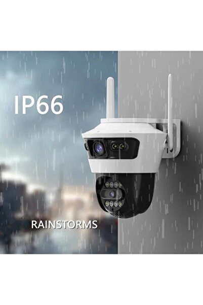 Jortan Dual Outdoor Camera 3MP Wi-Fi/Wired IP66 Night Vision Auto-Tracking