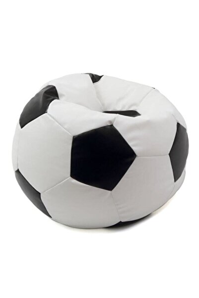 OEM Mondo Ball pouf armchair, imitation leather, white + black, D74 cm