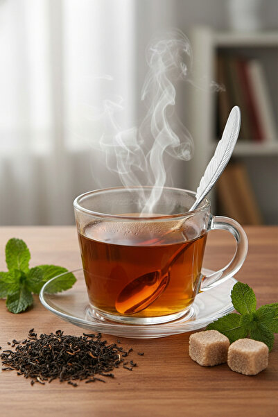 Milenay Decorative Tea Sugar Spoon, 6-Piece Dowry Set, with Feather and Bow Options