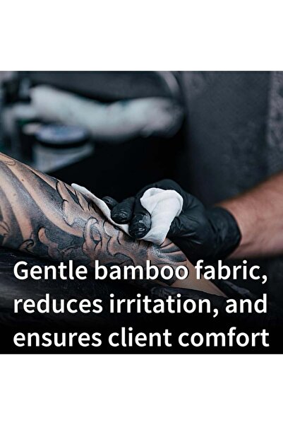Ink Permanent Tattoo cleaning wipes, 20 pcs, large, bamboo fiber, alcohol-free, with green soap