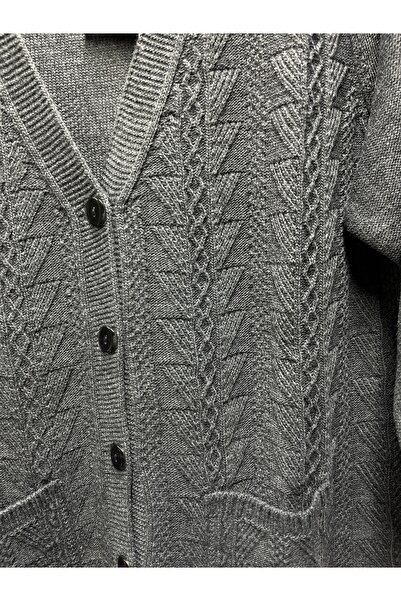 Rüya Hattuş Self-Patterned Mother's Jacket with Pockets