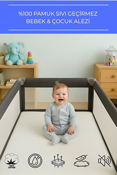 Semay Tekstil 100% Cotton, Liquid-Proof Baby and Child Mattress Protector, Crib, Nursery, Kindergarten Mattress Protector