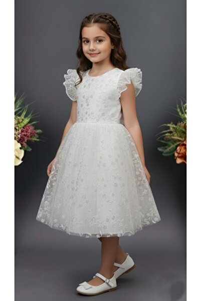 Mnk Baby&Kids Rochie de seara pentru fete Narince M00778 ALB