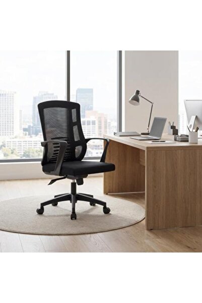 BAITY كرسي مكتب دوار حديث باللون الرمادي الداكن