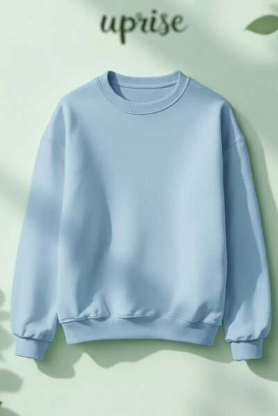 Vordevia سويت شيرت أساسي بدون طباعة من القطن بثلاثة خيوط وياقة دائرية O قصة ف...