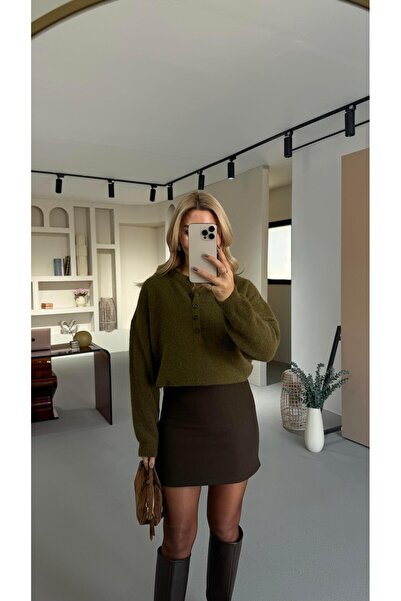 Sezgi Tekin Πράσινο πουλόβερ με μαλακή υφή με λεπτομέρεια με κουμπιά