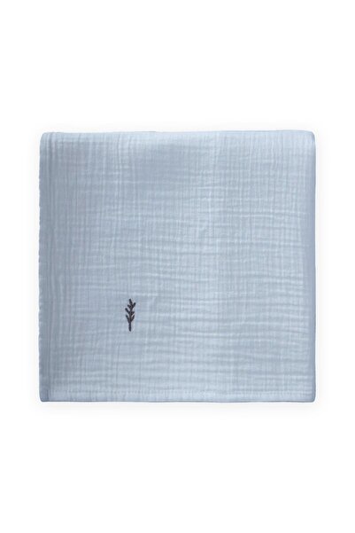 Cigit Embroidered Muslin Blanket 90X100 cm a Blue