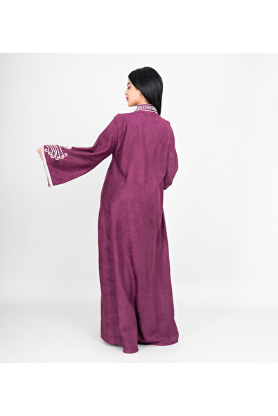 IKKXA Winter Asian Neckline Front Embroidery Jalabiya