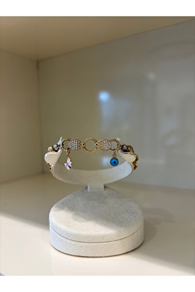 ARSEN Nazar boncuklu kelebekli dorikalı Gümüş bilelik