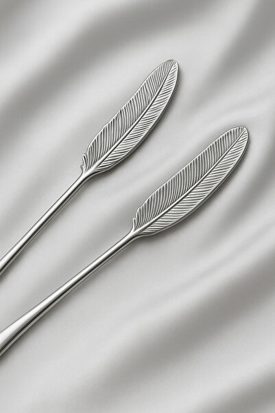 Milenay Decorative Tea Sugar Spoon, 6-Piece Dowry Set, with Feather and Bow Options
