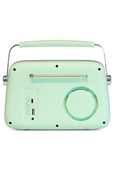 KlaussTech PORTABLE FM RADIO NOSTALGIA 15W WITH BLUETOOTH/AUX FUNCTION - GREEN