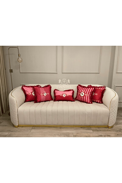 Daniel Home Design Premium |   Love Birds Pink Series Tasseled 5-Piece Throw Pillow Cover Set