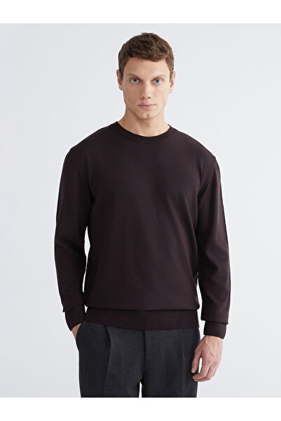 LC Waikiki Brown Crew Neck Men's Knitwear Sweater