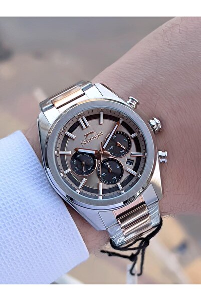 Slazenger Italian Design Bracelet Gift 2 Years Warranty 10 Atm Steel Men's Wristwatch Esl.Y2554.3