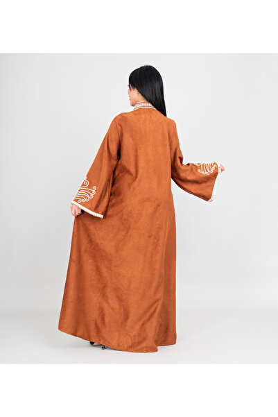 IKKXA Winter Asian Neckline Front Embroidery Jalabiya