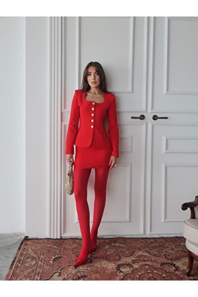 Swass Eva Button Suit Red