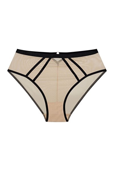 ESOTIQ Women's High Waist Briefs Mesh Panties with Bold Trims Back Cut Out Sexy & Elegant | Glam