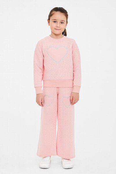 ÖRZİ Kids Set de trening pentru fete MEVSİYLİ, cu imprimeu cu piatră, cu 2 șn...