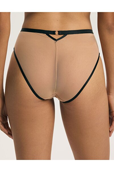 ESOTIQ Women's High Waist Briefs Mesh Panties with Bold Trims Back Cut Out Sexy & Elegant | Glam