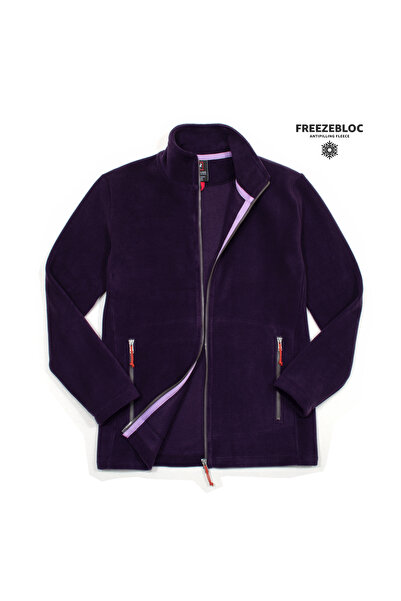 Cottonland Women's Scarlett Regular Fit Zip-Up Polar Fleece Jacket Purple