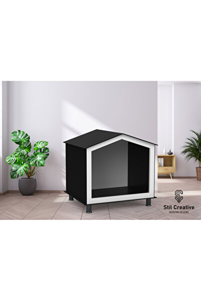 StilCreative Stil Creative Modern Kedi ve Köpek Evi | Siyah Kompozit Dış Meka...