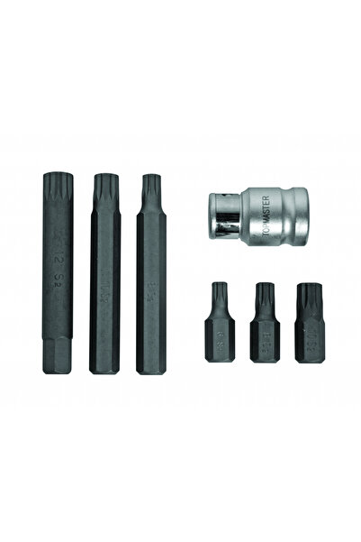 Topmaster extension bit set M6-M12, 6 pcs S2 with holder