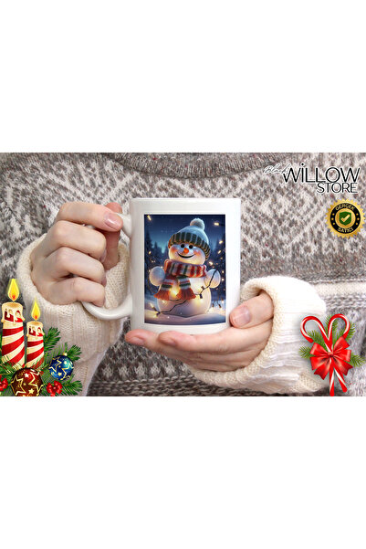 WİLLOW STORE Merry Christmas, Christmas Themed Porcelain Mug, New Year, Merry...