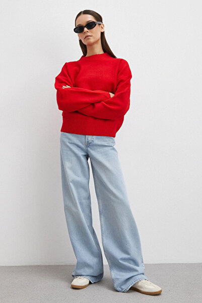 Never more Ψηλόμεσο Φαρδύ Πόδι Jean Ice Blue