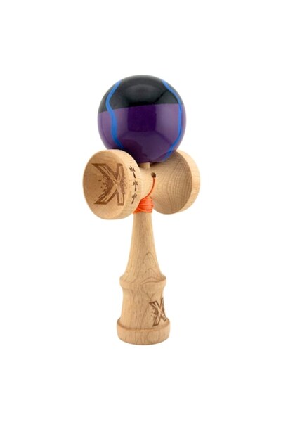 LEIBOO Kendama X Big Cups V2, 18 cm, Rulment metalic, Coardă 55 cm, Violet