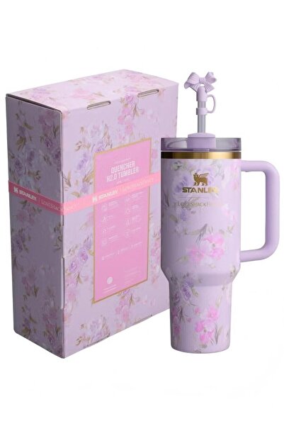 Stanley x LoveShackFancy Quencher 40OZ Presented in Elegant Gift-Ready Packaging,Purple