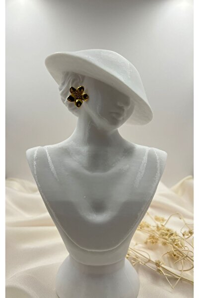 Lunarie Gold Color Flower Shaped Earrings – Elegant Ear Accessory with Emboss...