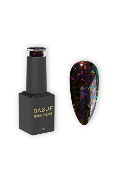 BABUF Galaxy Elixir Rubber Base 15ml – Self-Leveling Purple Base with Holographic Effect