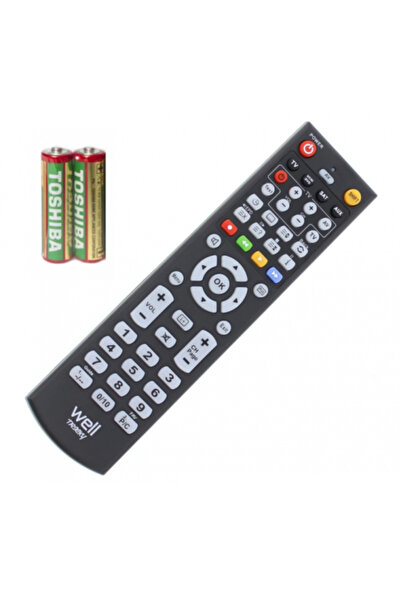 Well Telecomandă universală IR, cu baterii, programabilă, ABS, culoare neagră