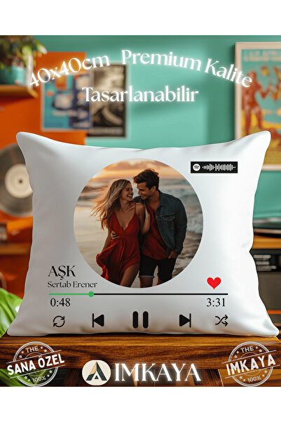 imkaya Kişiye Özel Hediye 40x40 Yastık İçi Doludur/ Özel Gün Hediyesi / DTG B...