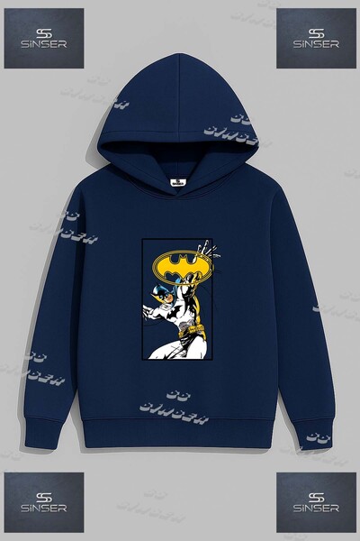 SS SİNSER سويت شيرت للجنسين من SWEAT بطبعة 'رسم باتمان في المربع' مطبوع